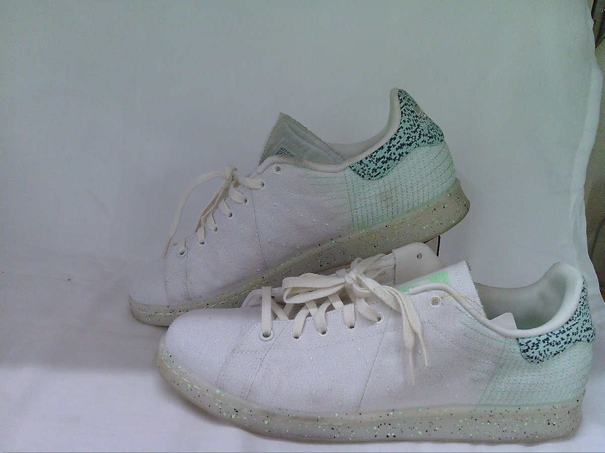 【adidas】　アディダス　STANSMITH スニーカー　靴　メンズ　オフホワイト×ペパーミントグリーン　キャンバス　SY03-K99*_画像2