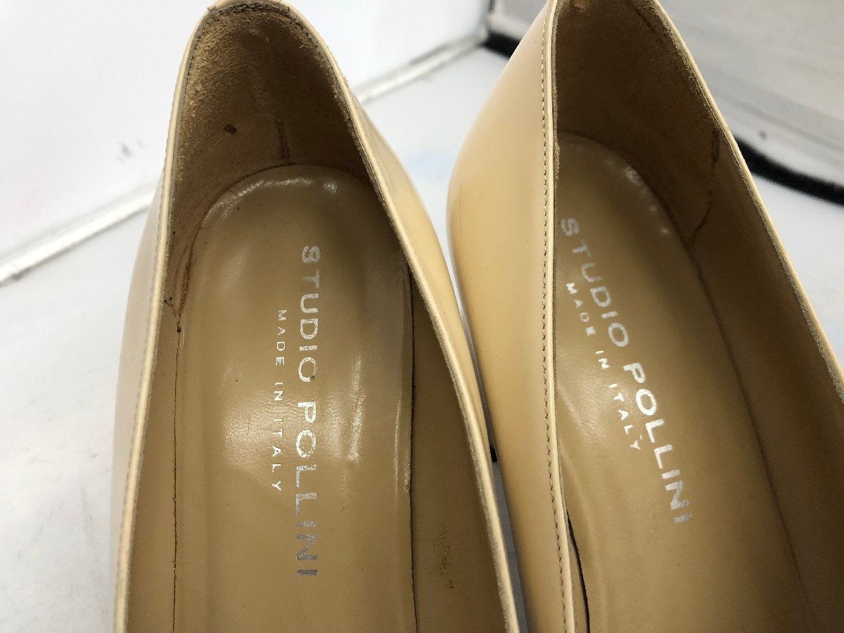 【STUDIO POLLINI】スタジオポリーニ　レディススクエアトゥパンプス　ベージュ　レザー　36　1/2（23～23.5cm相当）ヒール6cm　SY02-E91_画像8