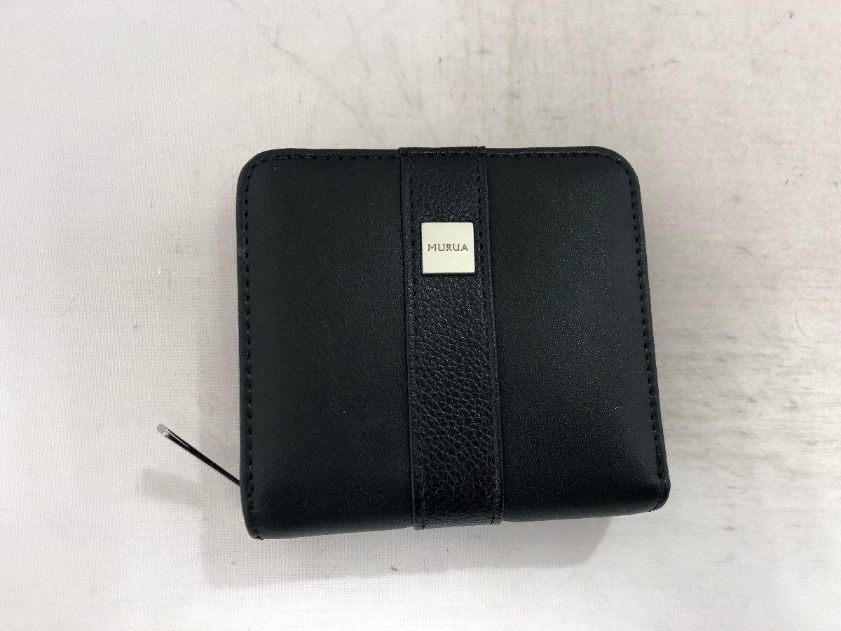 【MURUA】ムルーア　二つ折り財布　ブラック　レザー　SY02-EKX_画像1
