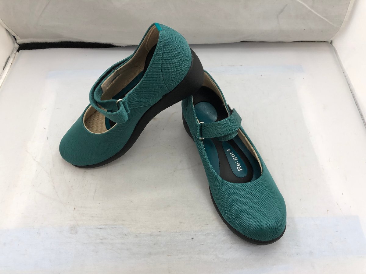 【Re：getA】リゲッタ　レディス　ワンベルト　ウォーキングパンプス　ターコイズグリーン　合成繊維　S（約22～22.5cm）　SY02-EAA_画像1