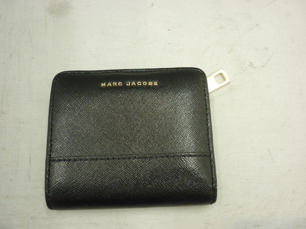【MARC JACOBS】マークジェィコブス　二つ折り財布　ブラック　レザー　SY02-E1O_画像1