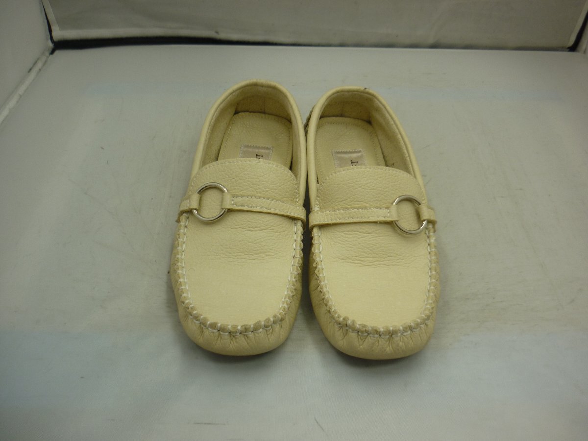[BATH CRAFT] автобус craft дамский Loafer * обувь для вождения бежевый слоновая кость кожа 21.5cm SY02-E29