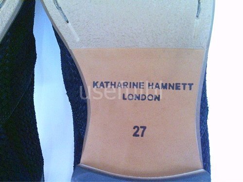 【KATHARINE HAMNETT LONDON】　キャサリンハムネット ロンドン　メンズ　ビジネスシューズ　スリッポン　黒　レザー　27　SY03-R44*_画像8