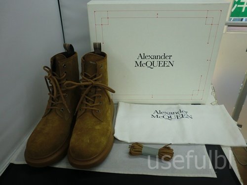 [Alexandar McQUEEN] Alexander * McQueen men's shoes boots race up suede Camel light brown group 40 SY03-W07*