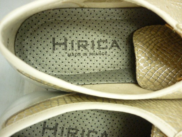 【HIRICA】ヒリカ　レディースレースアップシューズ　ベージュ×シルバー　レザー　38（約24cm）　SY02-DA6_画像9