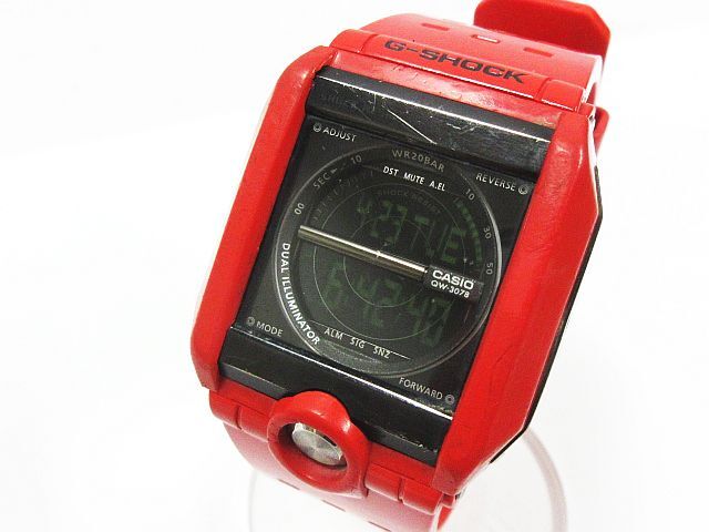 ■ 稼動品 ジャンク CASIO カシオ G-SHOCK ジーショック G-8100 腕時計 レッド 赤 デジタル スクエア クォーツ ラバーベルトの画像1