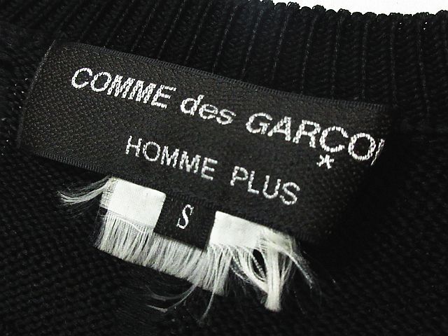 # COMME des GARCONS HOMME PLUS Comme des Garcons Homme pryus Layered вязаный свитер тонкий PT-N016 AD2017 черный чёрный мужской S