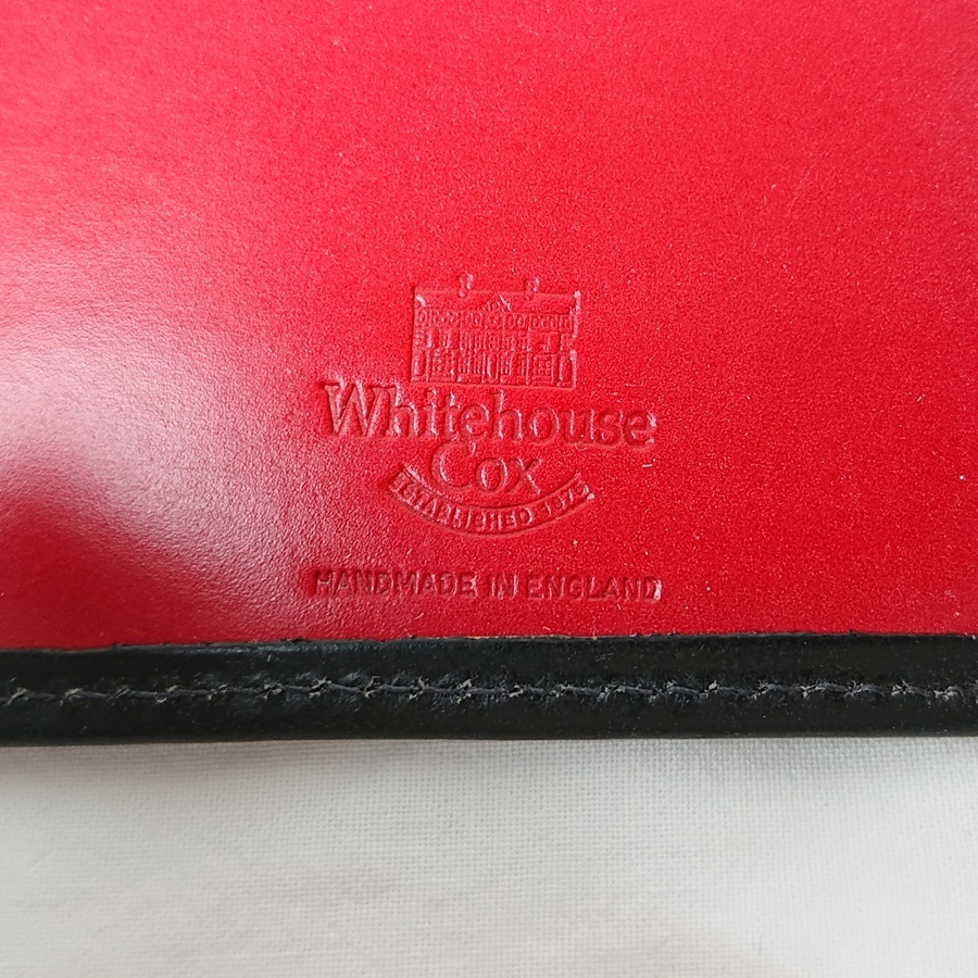 新品 正規品 Whitehouse Cox ホワイトハウスコックス 三つ折り 財布 ブラック レッド ブライドルレザー_画像7