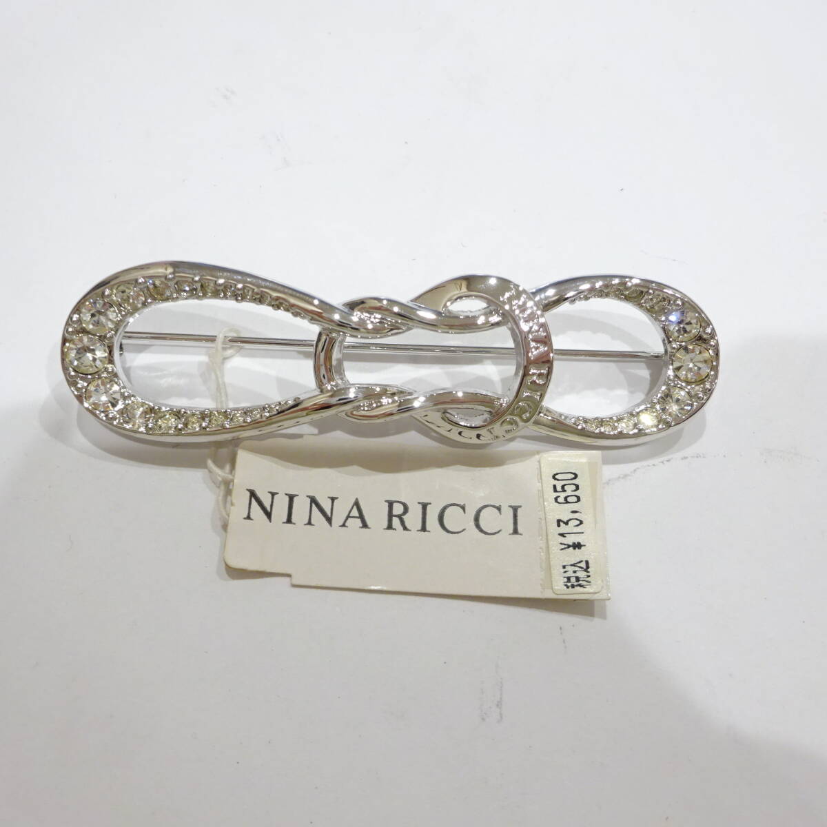 1円～ NINA RICCI ニナリッチ ブローチ ラインストーン シルバーカラーブランドの画像1