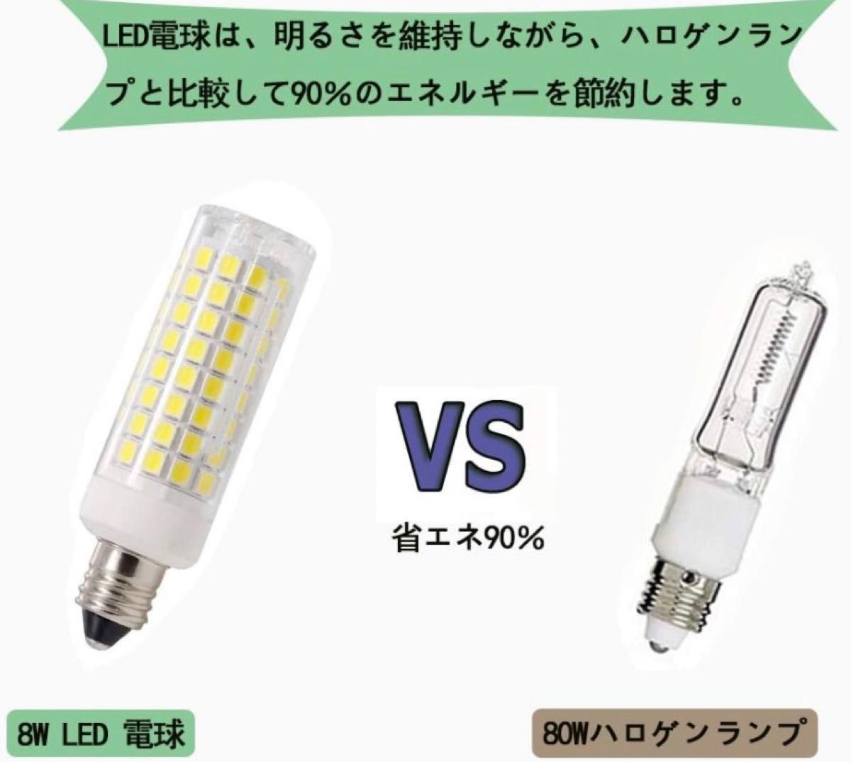 75W-80Wハロゲンランプ相当,8W 800LM,口金直径11mm