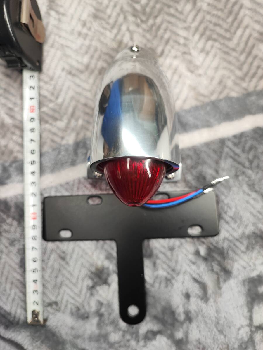 スパルトテールランプ アルミ 電球 12V ハーレー SR XS ボバー チョッパー カフェレーサー トラッカーの画像2