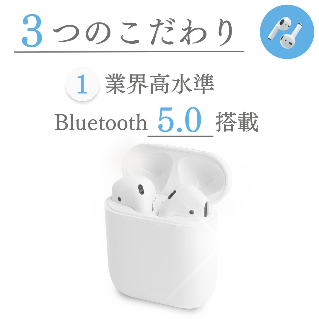 【新品 AirPods Pro 代替品】ワイヤレスイヤホン Bluetooth 5.0 充電ケース付 Android iPhone 8 X 11 12 13 14 15 PRO 防水 スマートの画像3