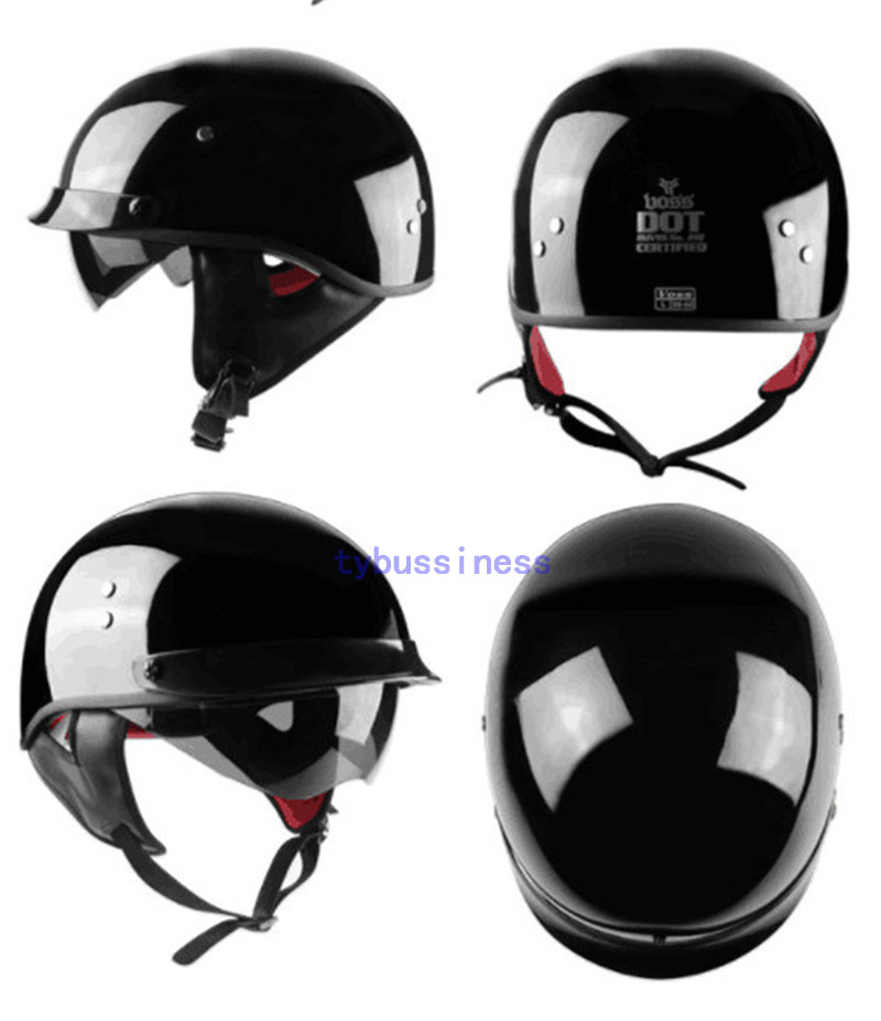大人気オートバイハーフヘルメットバイクヘルメット 内蔵サングラス半キャップ ヘルメットM-XXLサイズ選択可能11色艶有り黒_画像2