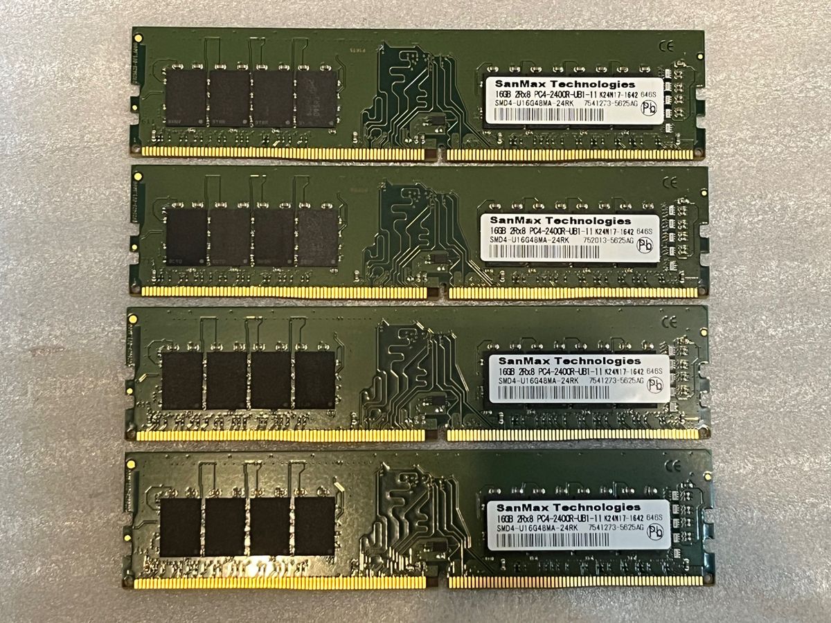 SanMax PC4-2400 16GB x24枚　Udimm Non ECC デスクトップ用　動作確認済