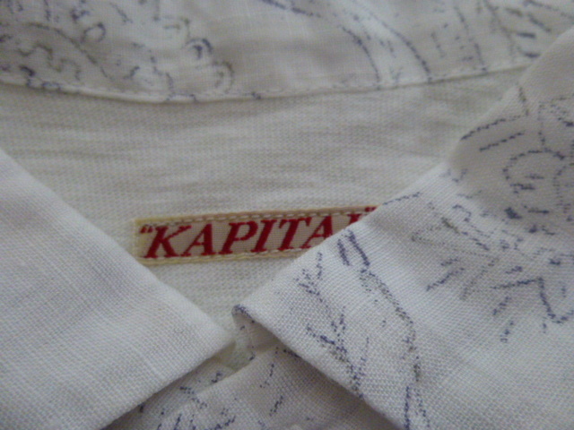  новый товар KAPITAL Kapital небо .×linen Bay z Lee pibdo Ла Манш рубашка *