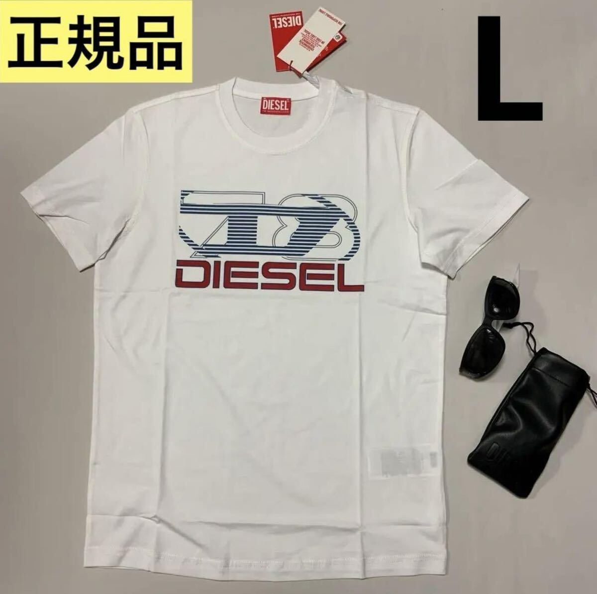 洗練されたデザイン　ディーゼル　DIESEL　 正規品　Tシャツ　T-DIEGOR-K74　ホワイト　L　A12502 0GRAI　100%綿　新モデル_画像1