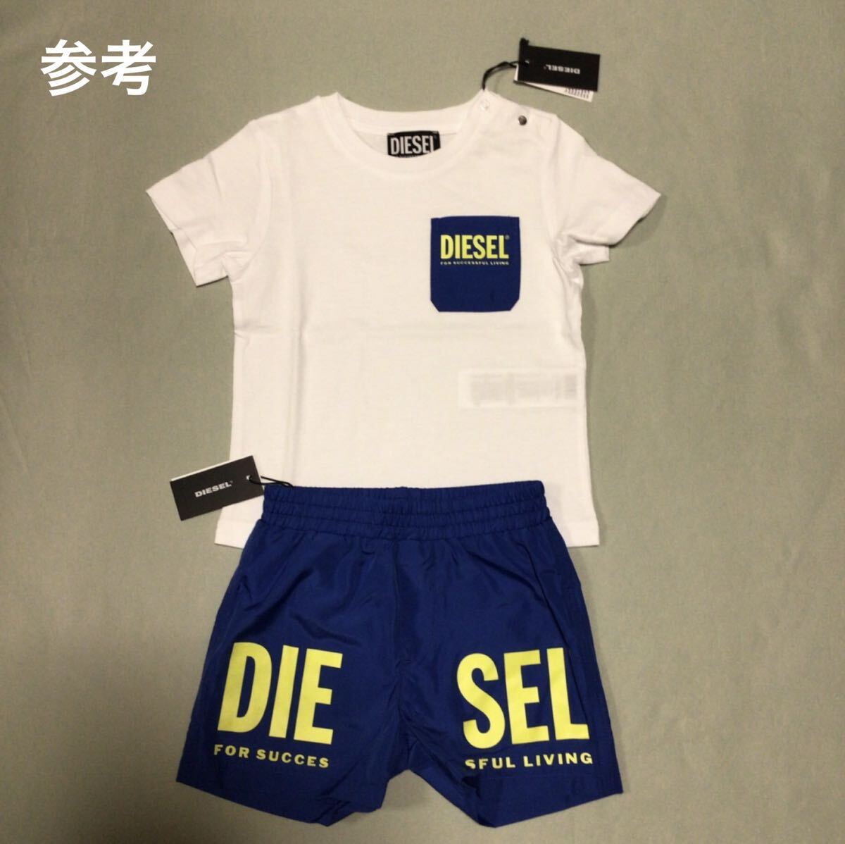 洗練されたデザイン　DIESEL　セレブキッズ　水陸兼用 水着　スイムウェア　ブルー　24M　90cm_画像8