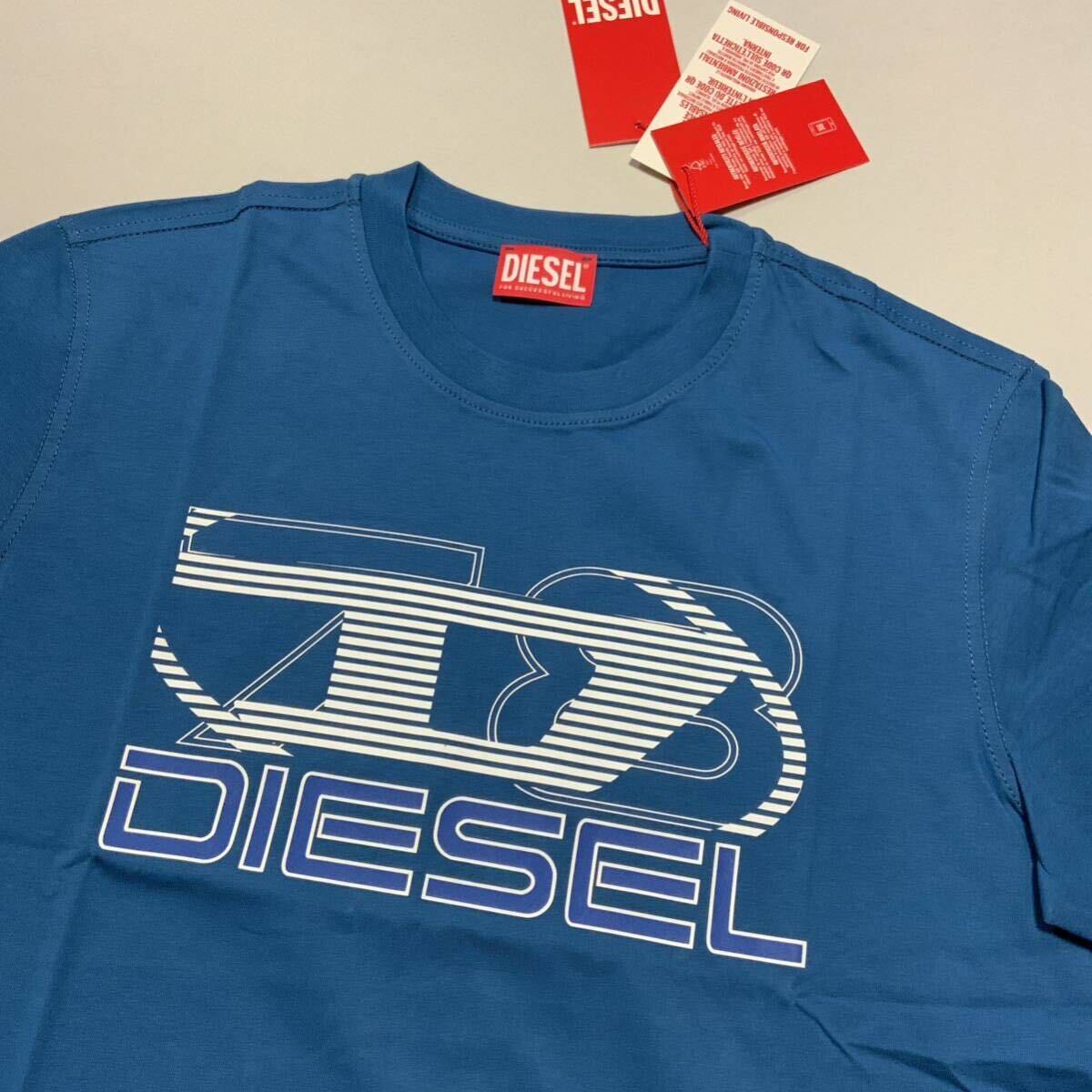 洗練されたデザイン　ディーゼル　DIESEL　 正規品　Tシャツ　T-DIEGOR-K74　ブルー　L　A12502 0GRAI　100%綿　新モデル