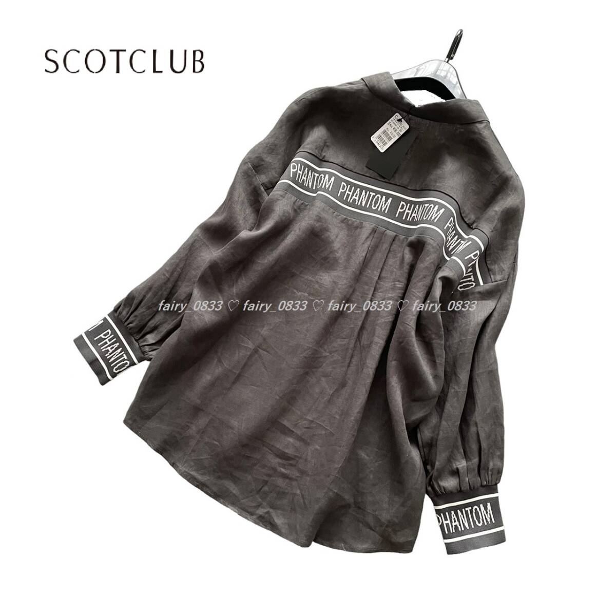 【送料無料】定価16000円 新品■SCOT CLUB スコットクラブ■ スタイリッシュなテープ装飾...♪抜け感バックテール☆スキッパーシャツ_画像2