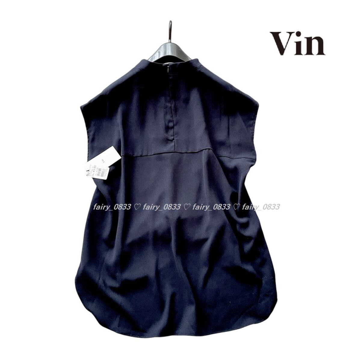 【送料無料】定価13500円 新品■スコットクラブ Vin■ パールアクセント...♪バックテール×フレンチスリーブ☆Ladyプルオーバーブラウス_画像2