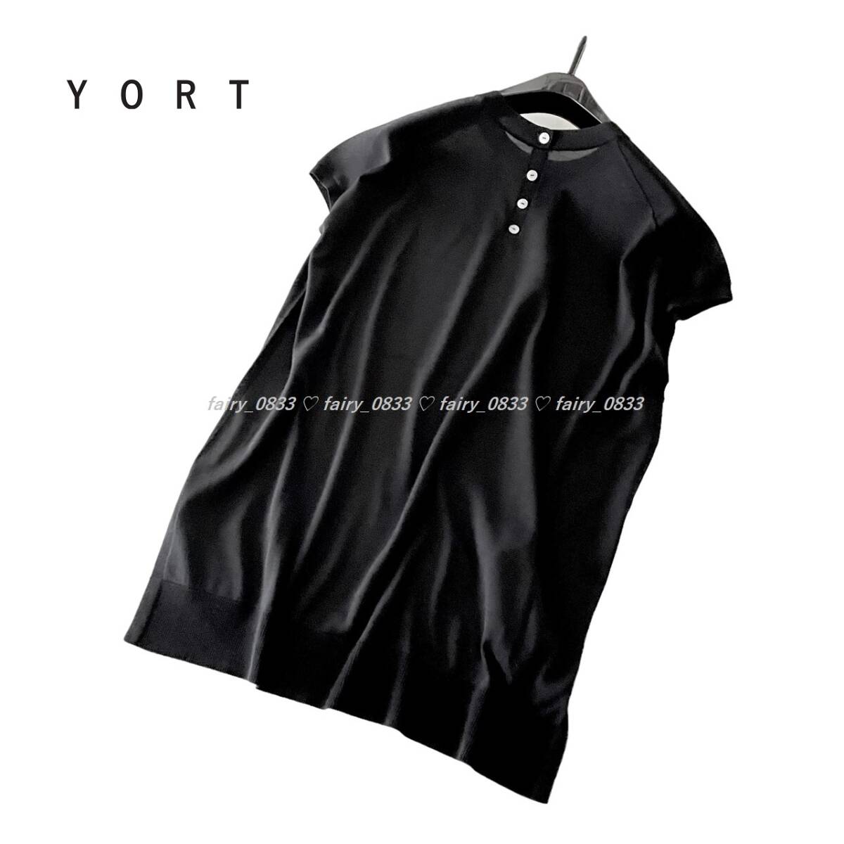 【送料無料】定価13500円 新品■スコットクラブ YORT ヨート■ ②サラッと快適...♪後ろボタン×ステップドヘム☆サマーニット_画像2