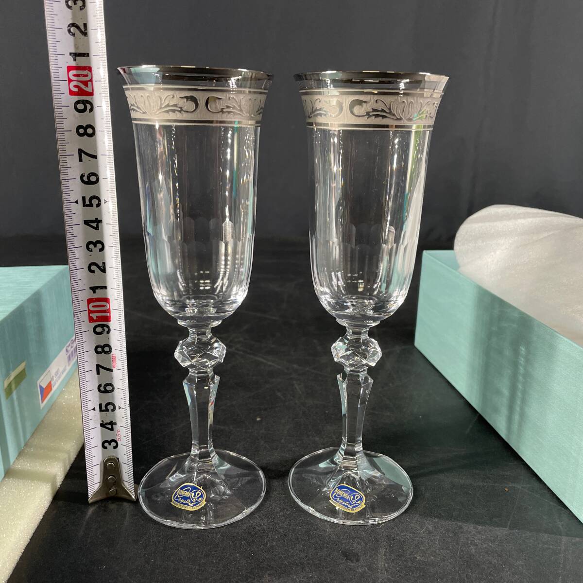 未使用 長期保管品 BOHEMIA GLASS LASKA ボヘミアングラス ボヘミア 硝子食器 酒器 グラス ワイン VR-5001 [MADE IN CZECH REPUBLIC]/u14aの画像3