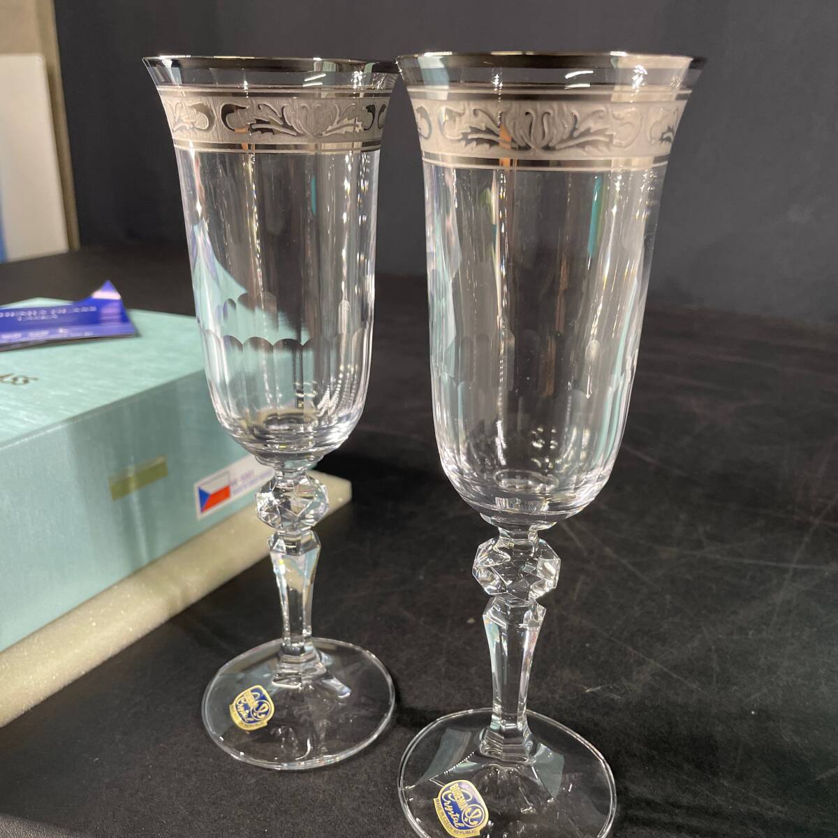 未使用 長期保管品 BOHEMIA GLASS LASKA ボヘミアングラス ボヘミア 硝子食器 酒器 グラス ワイン VR-5001 [MADE IN CZECH REPUBLIC]/u14aの画像7