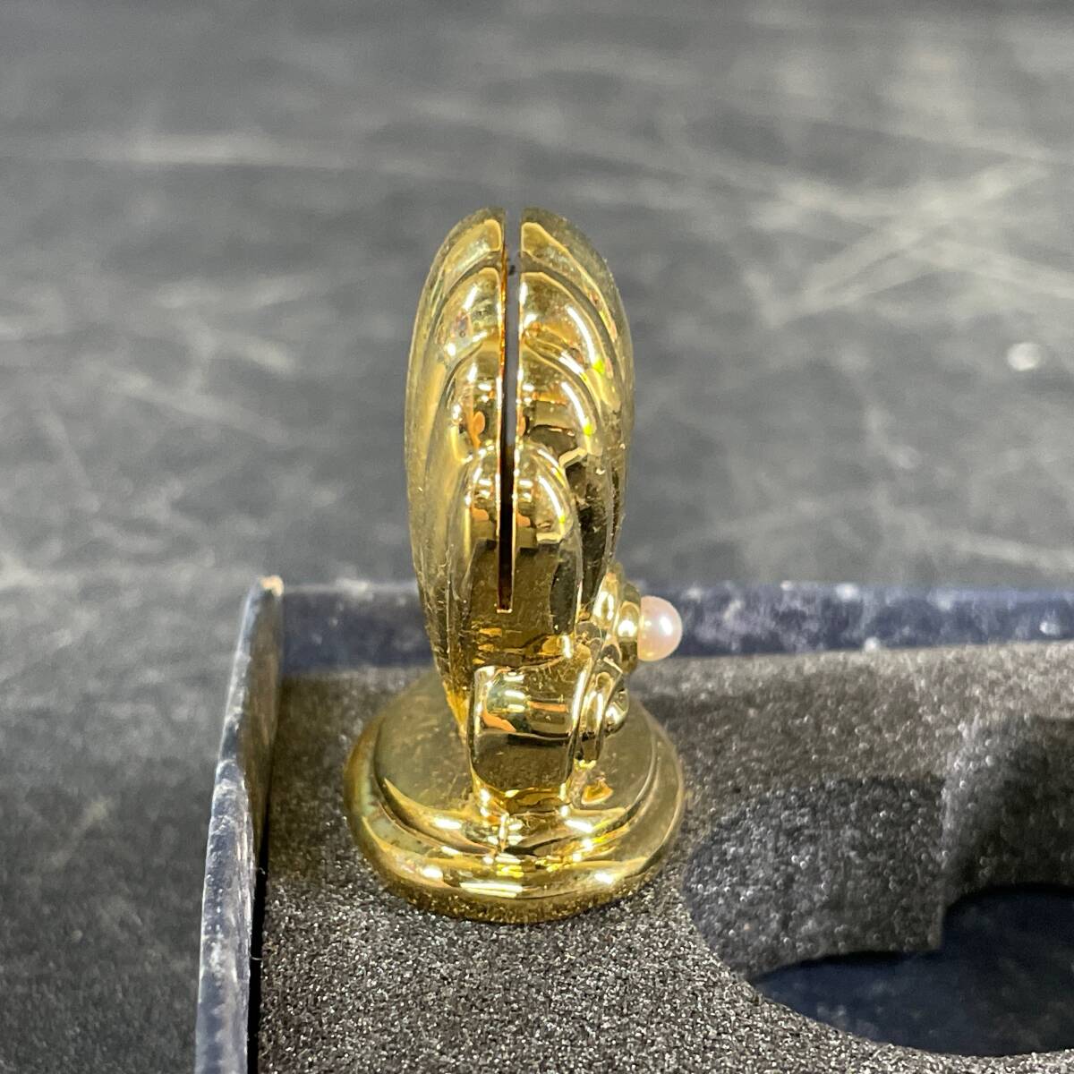 ミキモト ゴールドスタンド 元箱つき MIKIMOTO メッセージスタンド シェル 貝殻 真珠 写真立て メニュースタンド ゴールド/u10bの画像6