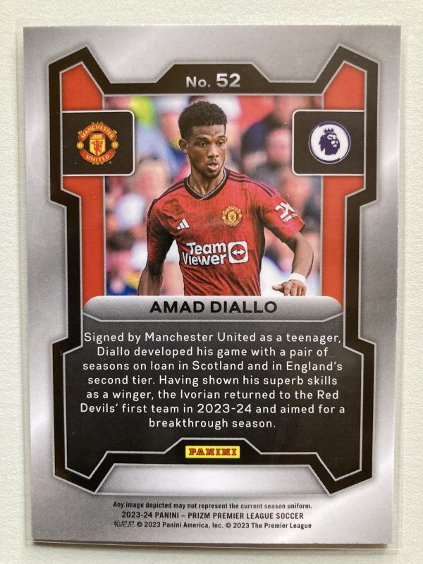 2023-24 Panini Prizm Premier League Amad Diallo_画像2