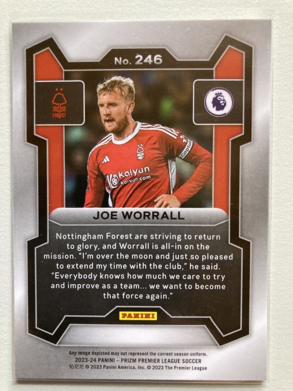 2023-24 Panini Prizm Premier League Joe Worrall_画像2