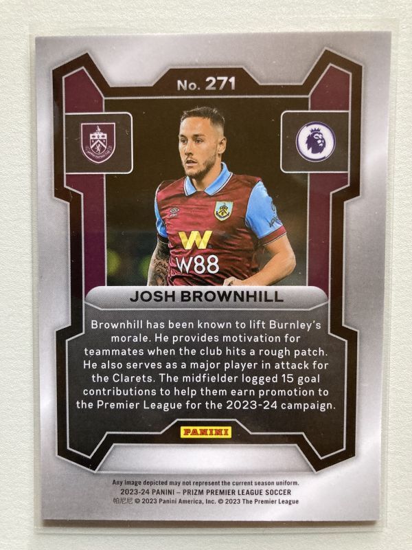 2023-24 Panini Prizm Premier League Josh Brownhill_画像2