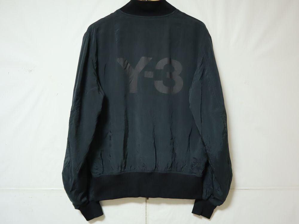 Y-3 ワイスリー ブルゾン GV6045 CH3 Sanded Cupro Bomber Jacket 黒 ブラック ジップアップ ジャケット XS 大きめ！ Mサイズ程度の画像4