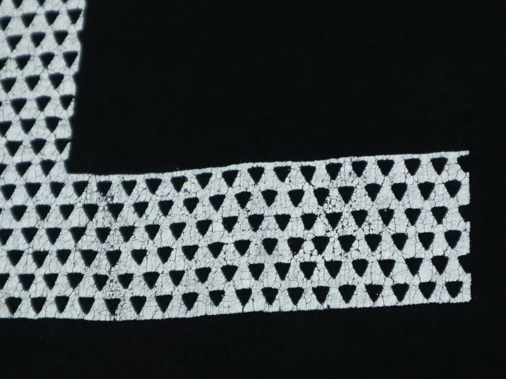 80s 90s USA製 Papillon Prod Paris ビンテージ アート 半袖 Tシャツ US- M サイズ ブラック 黒 // LA ドット フラクタル 幾何学 柄の画像8