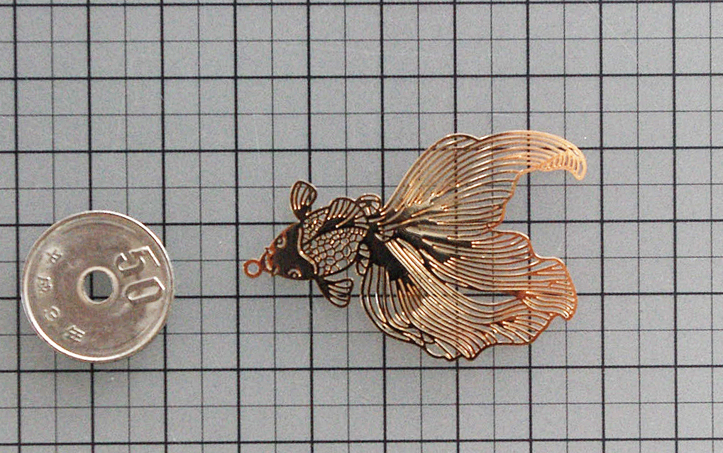 * быстрое решение *[ ультратонкий первоклассный ] медь 99% высокое качество золотая рыбка детали 4 шт .240 иен 