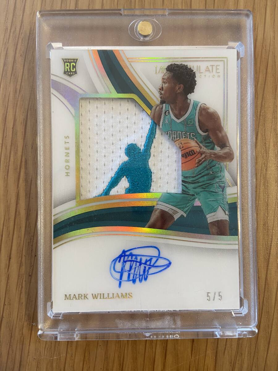 2022-23 Panini Immaculate Mark Williams Rookie Jumbo Brand Logo Auto 5/5 SSP !!!! Jordan Logo の画像1