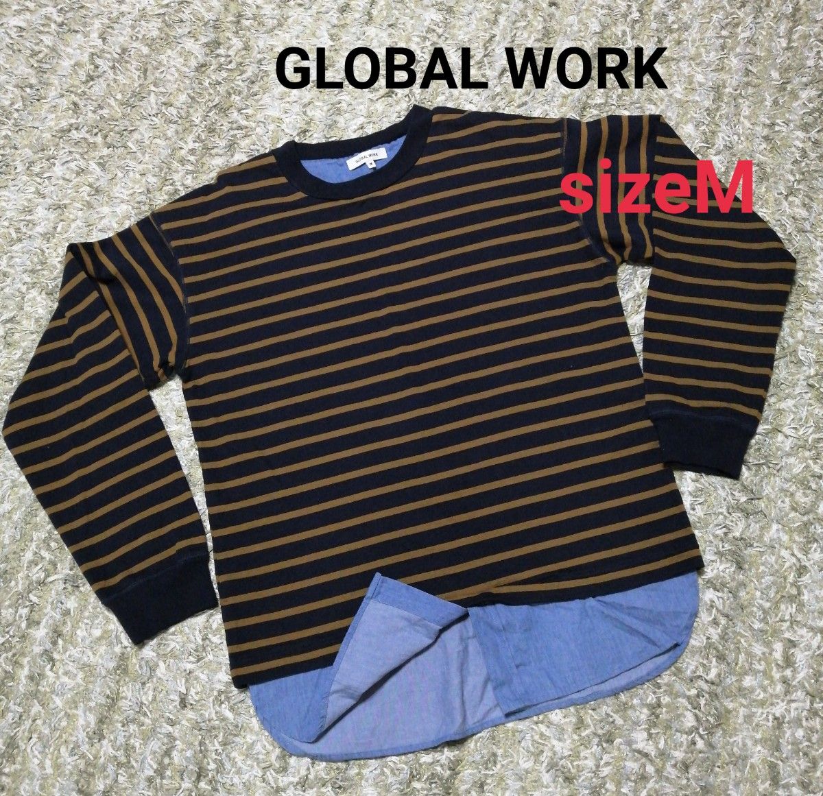 GLOBAL WORK グローバルワーク  重ね着風 長袖 シャツ カットソー