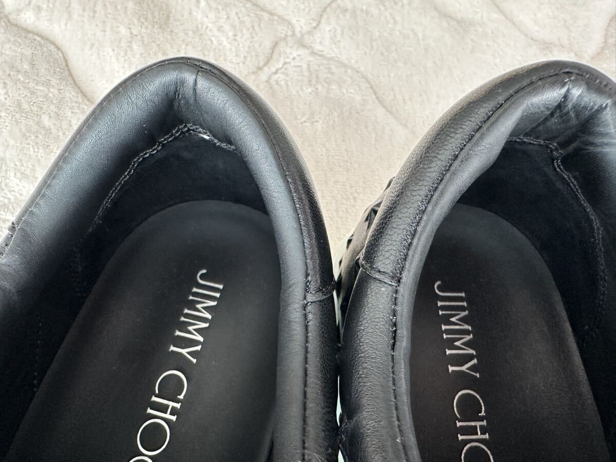 〈美品〉JIMMY CHOO エンボスレザースニーカーSize42 BK スニーカー ブラック_画像10