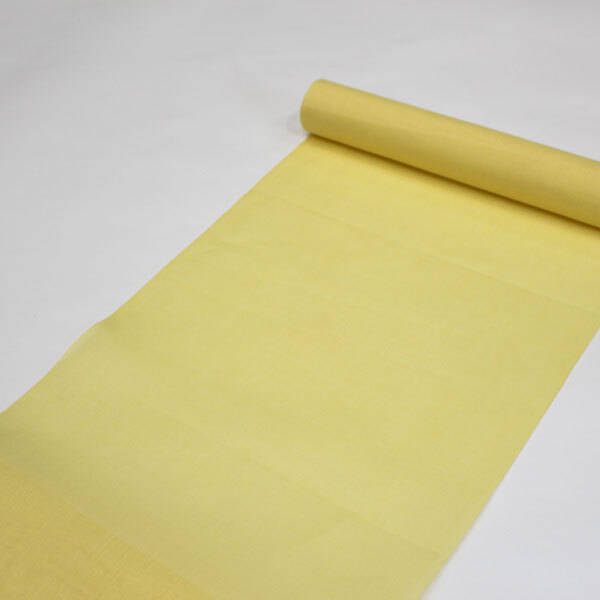 本麻長襦袢反物 小千谷織物 黄色の画像3