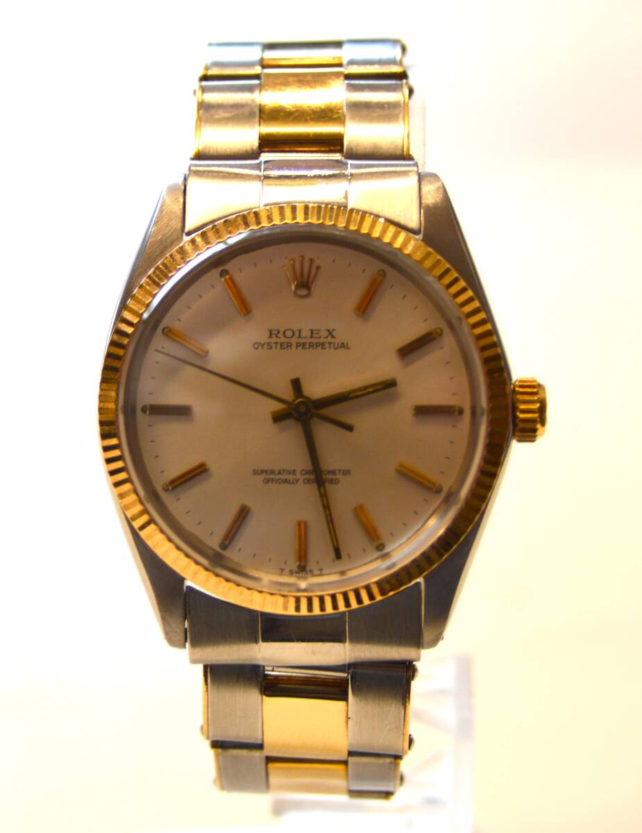 RX1 ロレックス オイスターパーペチュアル ROLEX OYSTER PERPETUAL コンビ Ref:1005 15番台 34ｍｍ 1965年製 巻きオイスターブレス_画像2