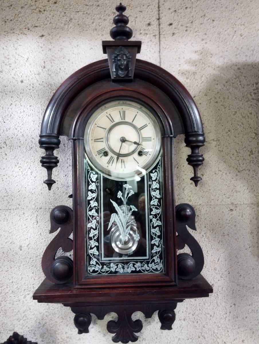 古時計・掛時計・アンソニア・ハバナ・明治時代・高さ約 66㎝ ・幅約 32.5㎝の画像1