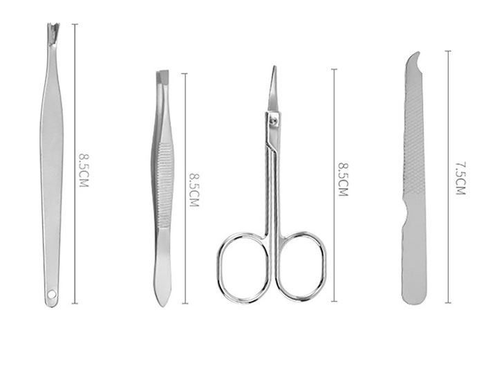 爪切り 8点ミニセット ネイルケア 爪やすり マニキュア ステンレス 収納ケース付き 爪磨き はさみ 眉用ハサミ クリップ 耳かき
