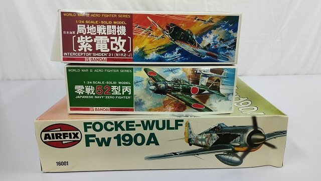 mF558d [未組立] 1/24 バンダイ 零戦52型丙 紫電改 エアフィックス フォッケウルフ Fw190A | プラモデル Hの画像2