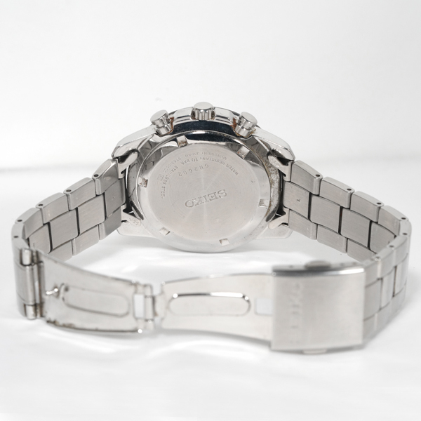 腕時計 SEIKO セイコー 6T63-00D0 クオーツ ブラック文字盤 クロノグラフ デイト メンズ 電池交換済 稼働の画像6