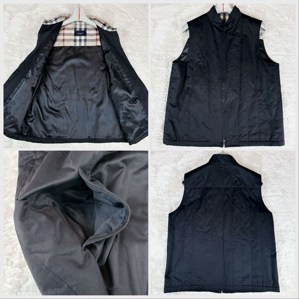 1円 極美品 2XL.XXL~XL.LLバーバリーロンドン BURBERRY LONDON 2wayキルティングジャケット ブルゾンライナー羊革レザーノバチェックメンズの画像7