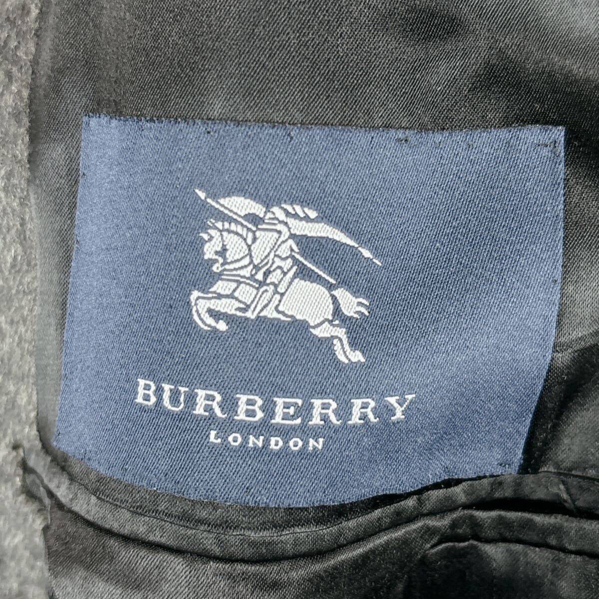 1円美品XXL.2XL~XL.LLバーバリーロンドン BURBERRYLONDON チェスターコートロングコート ピュアカシミヤ100%ヘリンボーンメンズ40Rグレーの画像9