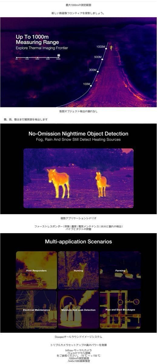 新品DOOGEE V20 Pro 赤外線サーマルカメラ搭載＋暗視カメラ搭載スマホ