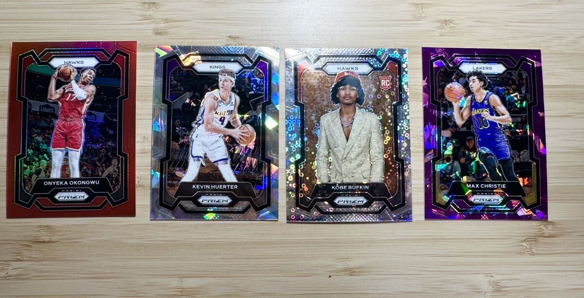 PANINI Prizm 4枚セット Kobe Bufkin RC/Max Christie 99/Onyeka Okongwu 299/Kevin Huerter NBAの画像1