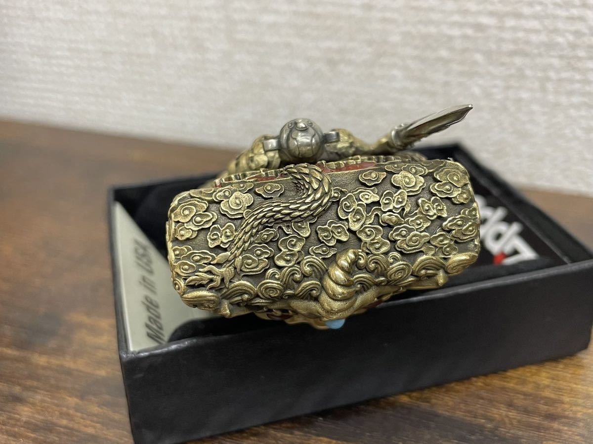 1円~希少品 立体感と重量感 関羽 Zippo 真鍮製 雲長 ライター ジッポー オイルライター 新品 ZIPPO 喫煙グッズ_画像9