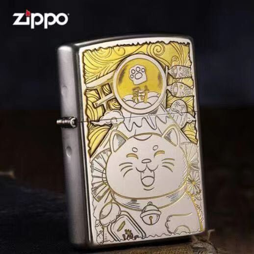 限定品 招き猫 ZIPPO ジッポー オイルライター 重量感 真鍮 未使用