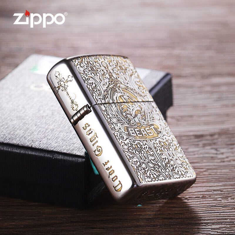 希少 ZIPPO BEAST 剣 喫煙グッズ ジッポー 刻印 オイルライター 真鍮製 新品 ブラックの画像3